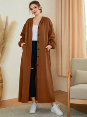 Mulvari Women's Single-breasted Arab Abaya Brown