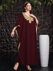 Najma Women's Elegant Long Shirt Burgundy