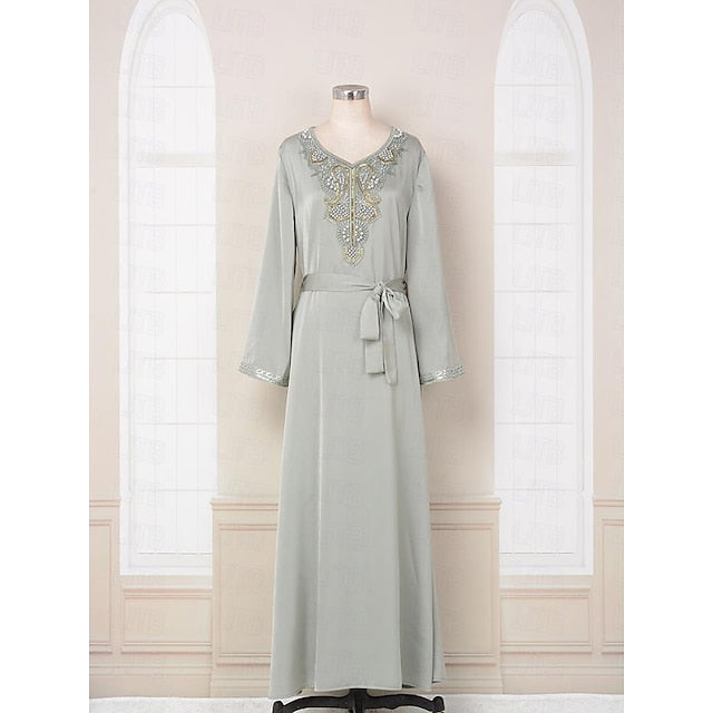 Women's Dress Abaya Kaftan Dress Dubai Islamic Arabic Arabian Muslim Ramadan Adults' Dress