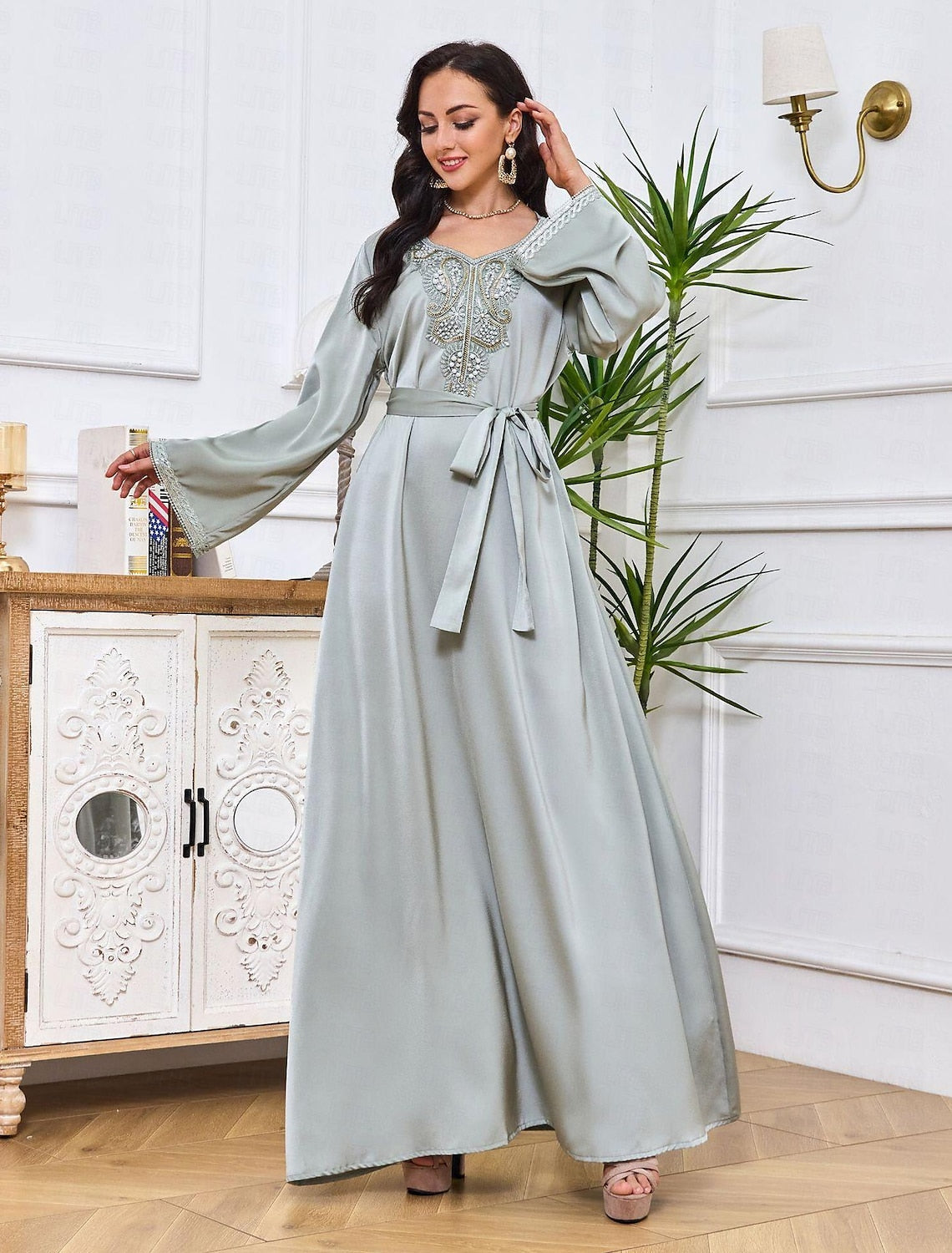 Women's Dress Abaya Kaftan Dress Dubai Islamic Arabic Arabian Muslim Ramadan Adults' Dress