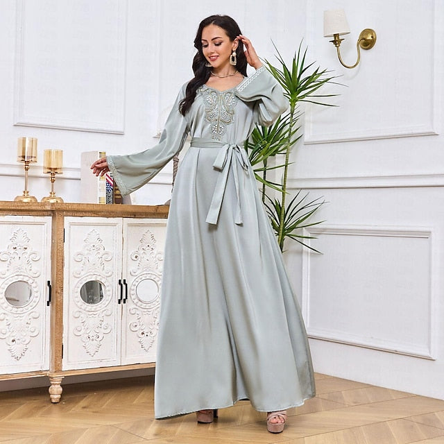 Women's Dress Abaya Kaftan Dress Dubai Islamic Arabic Arabian Muslim Ramadan Adults' Dress