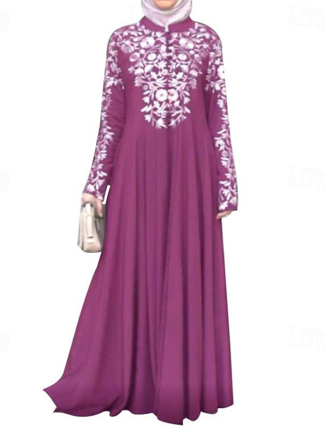 Women's Dress Abaya Religious Saudi Arabic Arabian Muslim Ramadan Floral Adults Dress