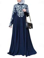 Women's Dress Abaya Religious Saudi Arabic Arabian Muslim Ramadan Floral Adults Dress