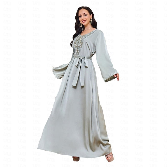 Women's Dress Abaya Kaftan Dress Dubai Islamic Arabic Arabian Muslim Ramadan Adults' Dress