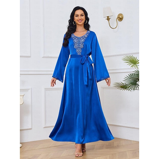 Women's Dress Abaya Kaftan Dress Dubai Islamic Arabic Arabian Muslim Ramadan Adults' Dress