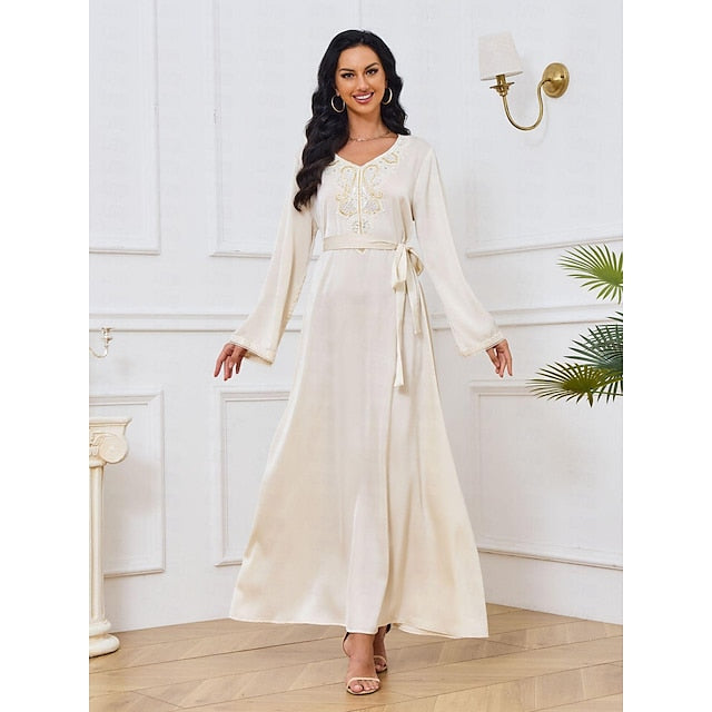 Women's Dress Abaya Kaftan Dress Dubai Islamic Arabic Arabian Muslim Ramadan Adults' Dress